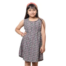 BAESD Girls Floral Printed Sleeveless A-Line Dress-picture-31