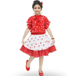 BAESD Girls Floral Printed Top with Skirt-picture-28