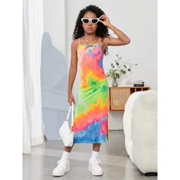BAESD Girls Floral Sleeveless A-Line Dress-picture-58