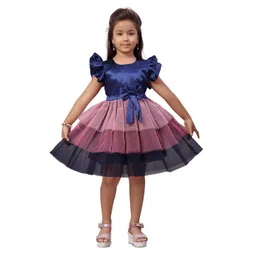 BAESD Girls Flutter Sleeve Bow Net Fit & Flare Dress-picture-39