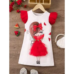 BAESD Girls Flutter Sleeves A-Line Dress-picture-22