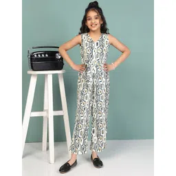 BAESD Girls Geometric Printed V-Neck Jumpsuit With Belt-picture-30