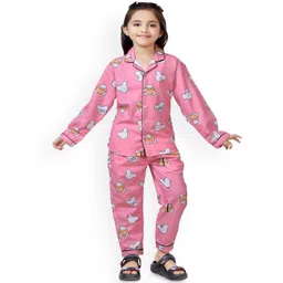 BAESD Girls Graphic Printed Cotton Shirt With Trousers Clothing Set-picture-37