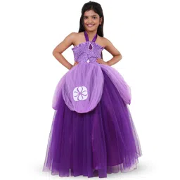 BAESD Girls Halter Neck Satin Fit & Flare Maxi Dress-picture-51