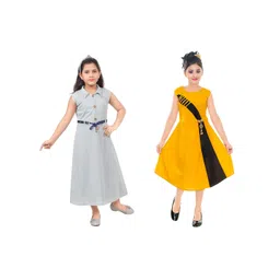 BAESD Girls Pack Of 2 A-Line Curved Maxi Dress-picture-29