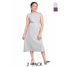 BAESD Girl's Pack Of 2 A-Line Midi Dress-picture-37