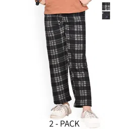 BAESD Girls Pack of 2 Checked Dry Fit Track Pants-picture-36