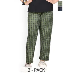 BAESD Girls Pack of 2 Checked Mid-Rise Dry-Fit Regular Track Pants-picture-21