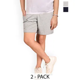 BAESD Girls Pack Of 2 Cotton Solid Regular Bermuda Shorts-picture-14