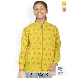 BAESD Girls Pack Of 2 Floral Fleece Lightweight Open Front Jacket-picture-38