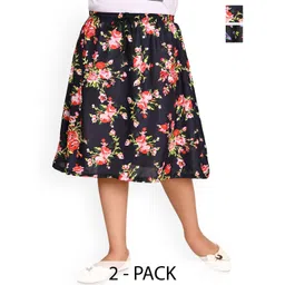 BAESD Girls Pack Of 2 Floral Printed Knee-Length Skirts-picture-54