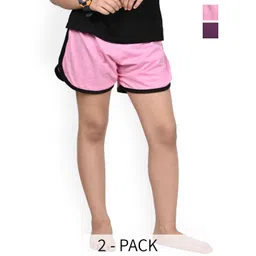 BAESD Girls Pack Of 2 High-Rise Above Knee Pure Cotton Hot Pants-picture-50
