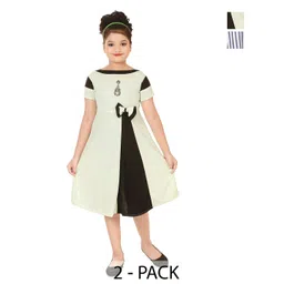 BAESD Girls Pack of 2 Printed A-Line Midi Dress-picture-31