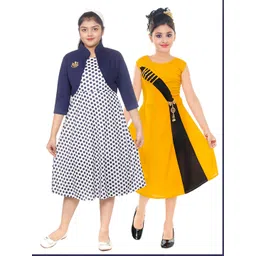 BAESD Girls Pack Of 2 Printed A-Line Midi Dresses-picture-36