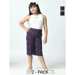 BAESD Girls Pack Of 2 Printed Cotton Capris-picture-48