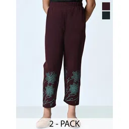 BAESD Girls Pack Of 2 Printed Regular Trousers-picture-54