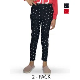 BAESD Girls Pack Of 2 Printed Skinny Fit Stretchable Jeggings-picture-17