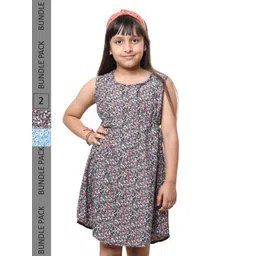 BAESD Girls Pack Of 2 Printed Sleeveless A-Line Dress-picture-46