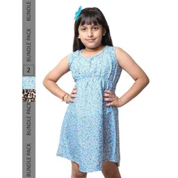 BAESD Girls Pack Of 2 Printed Sleeveless A-Line Dress-picture-47