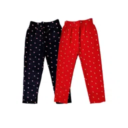 BAESD Girls Pack of 2 Printed Stretchable Skinny Fit Ankle Length Leggings-picture-28