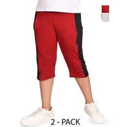 BAESD Girls Pack Of 2 Regular Fit Cotton Capris-picture-28