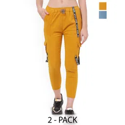 BAESD Girls Pack Of 2 Slim Fit Printed Trousers-picture-26