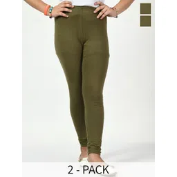 BAESD Girls Pack Of 2 Solid Churidar Length Leggings-picture-21