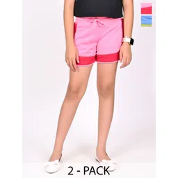 BAESD Girls Pack Of 2 Solid Cotton Shorts-picture-27