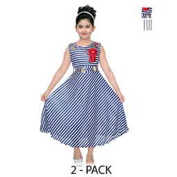BAESD Girls Pack of 2 Striped A-Line Maxi Dresses-picture-35