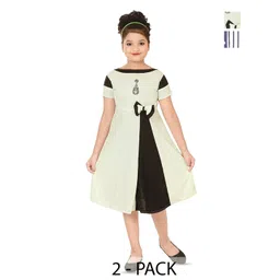 BAESD Girls Pack Of 2 Striped A-Line Midi Dress-picture-33