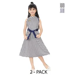 BAESD Girls Pack Of 2 Striped Sleeveless A-Line Midi Dress-picture-39