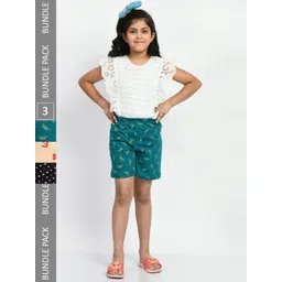 BAESD Girls Pack Of 3 Conversational Printed Pure Cotton Shorts-picture-46