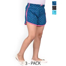 BAESD Girls Pack of 3 Floral Printed Cotton High-Rise Shorts-picture-29