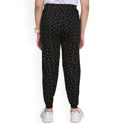 BAESD Girls Pack of 3 Floral Printed Mid-Rise Pure Cotton Joggers image 5