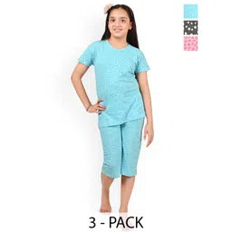 BAESD Girls Pack of 3 Floral Printed Night suit-picture-24