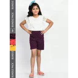 BAESD Girls Pack of 3 High-Rise Geometric Printed Pure Cotton Shorts-picture-36