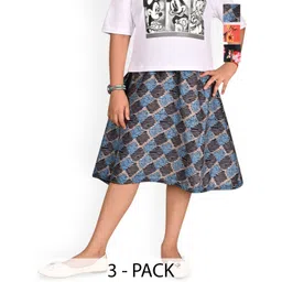 BAESD Girls Pack Of 3 Printed Knee-Length Skirts-picture-15