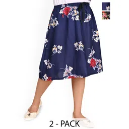 BAESD Girls Pack Of 3 Printed Knee Length Skirts-picture-21