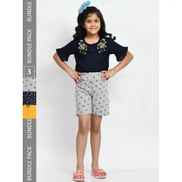 BAESD Girls Pack Of 3 Printed Pure Cotton High-Rise Shorts-picture-35