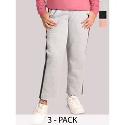 BAESD Girls Pack of 3 Striped Regular Fit Track Pants-picture-15