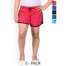 BAESD Girls Pack Of 5 Conversational Printed High-Rise Cotton Hot Pants-picture-41