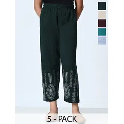 BAESD Girls Pack Of 5 Printed High-Rise Regular Trousers-picture-36