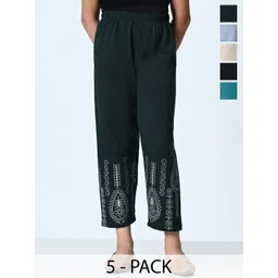 BAESD Girls Pack Of 5 Printed Regular Trousers-picture-44