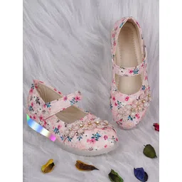 BAESD Girls Pink Printed Party Ballerinas with Laser Cuts Flats-picture-18