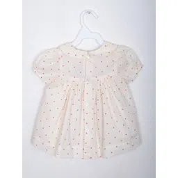BAESD Girls Polka Dot Printed Cotton Puff Sleeve Empire Dress-picture-12