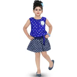 BAESD Girls Polka Dots Printed Top with Skirt-picture-39