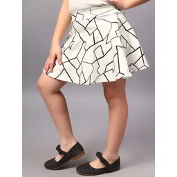 BAESD Girls Printed Flared Knee Length Skirt With Attached Shorts-picture-56