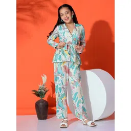 BAESD Girls Printed Lapel Collar Shirt with Trousers-picture-31