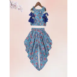 BAESD Girls Printed Regular Gotta Patti Top with Dhoti Pants-picture-21