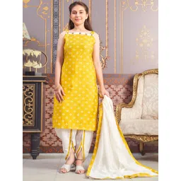 BAESD Girls Printed Regular Pure Silk Kurta with Dhoti Pants & With Dupatta-picture-25